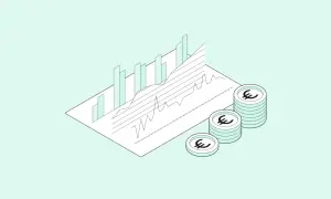 Graphiques et pièces en euros symbolisant un logiciel de gestion de budget efficace pour suivre vos finances.
