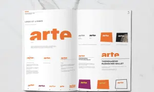 Exemple de cahier des charges fonctionnel : présentation du logo Arte, ses déclinaisons et règles d'utilisation.