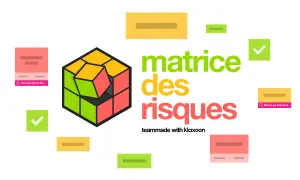 Un cube Rubik's déstructuré symbolise les matrices des risques. Des éléments visuels suggèrent l'analyse et la prise de décision.