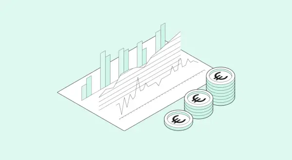 Graphiques et pièces en euros symbolisant un logiciel de gestion de budget efficace pour suivre vos finances.
