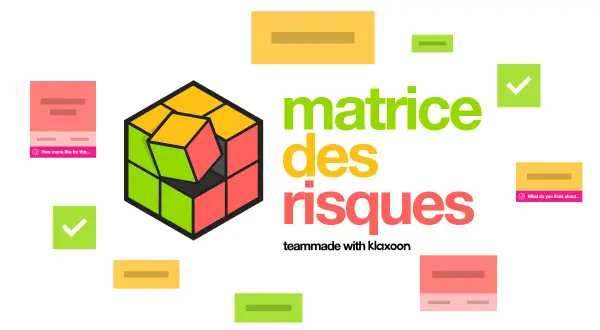 Un cube Rubik's déstructuré symbolise les matrices des risques. Des éléments visuels suggèrent l'analyse et la prise de décision.
