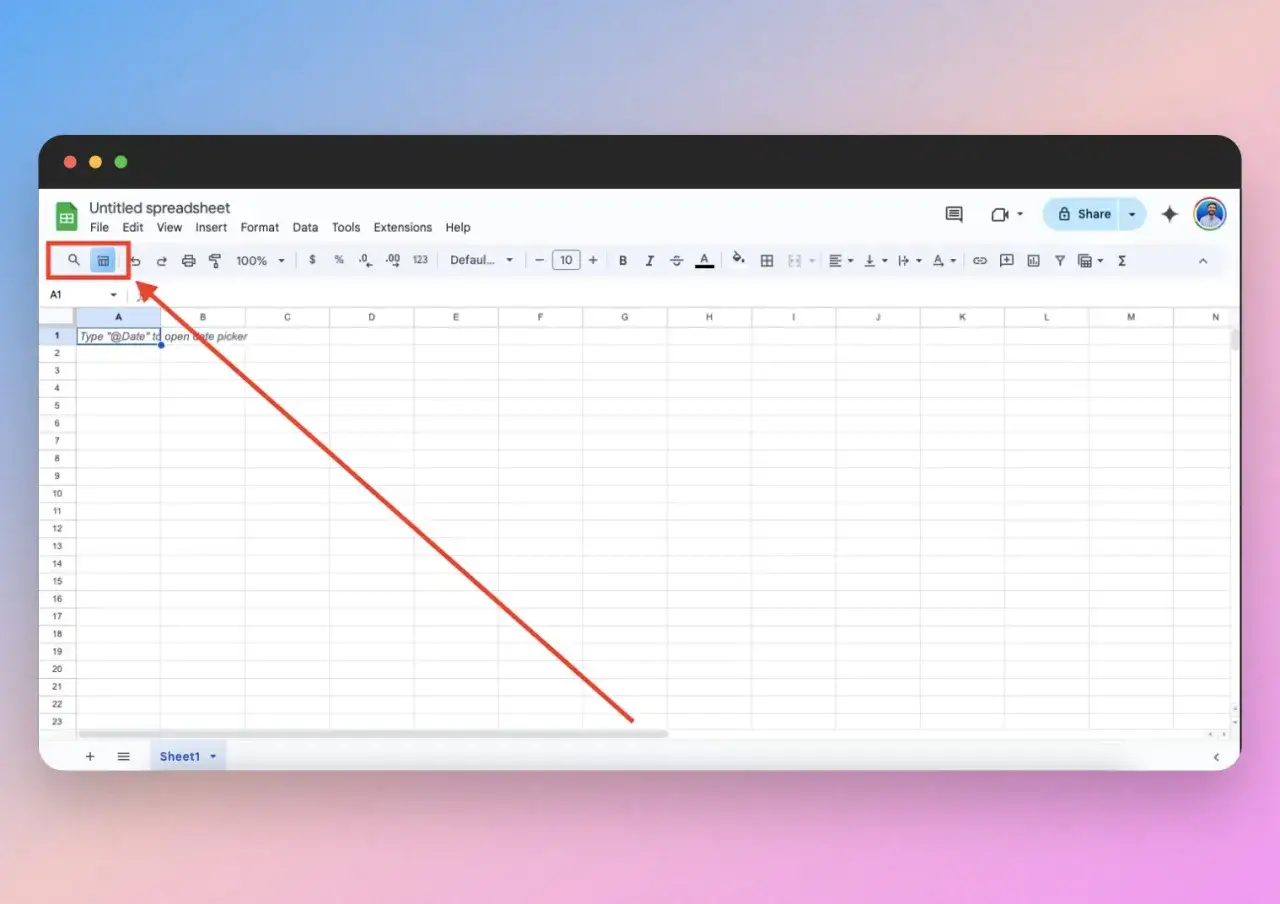 Interface d'un ia google sheet. La cellule A1 affiche 