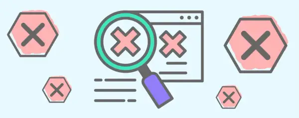 Loupe examinant des croix rouges sur un écran, symbolisant un problème de solution de stockage de données.